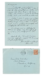 June 23, 1932 Ellsworth Vines Handwritten and Signed Letter to Girlfriend - Wimbledon Winning Year - Written During the Tournament!