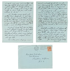June 30, 1932 Ellsworth Vines Handwritten and Signed Letter to Girlfriend - Wimbledon Winning Year - Written During the Tournament!