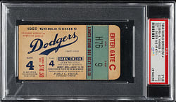 1955 Brooklyn Dodgers (vs. New York Yankees) World Series Game 4 Ticket Stub PSA GOOD 2 - Duke Snider Home Run