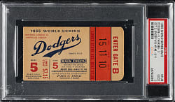 1955 Brooklyn Dodgers (vs. New York Yankees) World Series Game 5 Ticket Stub PSA GOOD 2 - Duke Snider Two Home Runs