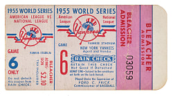 1955 New York Yankees (vs. Brooklyn Dodgers) World Series Game 6 Ticket Stub
