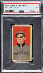 1909-1911 T206 White Border Ted Easterly PSA POOR 1 - Carolina Brights Back