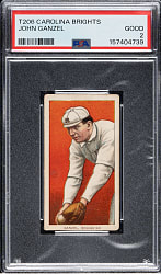 1909-1911 T206 White Border John Ganzel PSA GOOD 2 - Carolina Brights Back