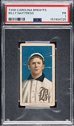 1909-1911 T206 White Border Billy Nattress PSA POOR 1 - Carolina Brights Back