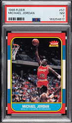 1986-1987 Fleer Basketball #57 Michael Jordan Rookie PSA NM 7