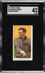 1909-1911 T206 White Border Mordecai Brown Chicago on Shirt SGC VG/EX 4