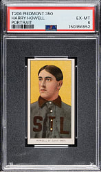 1909-1911 T206 White Border Harry Howell Portrait PSA EX-MT 6