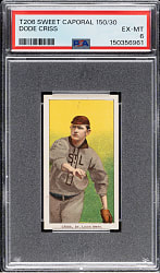 1909-1911 T206 White Border Dode Criss PSA EX-MT 6
