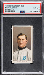 1909-1911 T206 White Border Nap Rucker Portrait PSA EX-MT 6 - Sovereign 150 Back