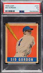 1948-1949 Leaf #131 Sid Gordon Short Print PSA EX 5