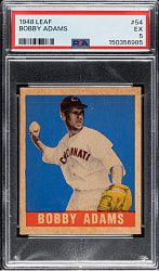 1948-1949 Leaf #54 Bobby Adams Short Print PSA EX 5
