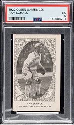 Newly Discovered 1922 Olsen Games Co. Ray Schalk PSA EX 5 - 1 of 1 - Highest Graded!