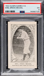 Newly Discovered 1922 Olsen Games Co. Emil Meusel PSA EX 5 - 1 of 1 - Highest Graded!