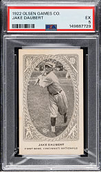 Newly Discovered 1922 Olsen Games Co. Jake Daubert PSA EX 5 - 1 of 2 - Highest Graded!