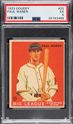 1933 R319 Goudey #25 Paul Waner PSA EX 5