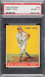 1933 R319 Goudey #29 Jimmie Foxx PSA EX-MT 6