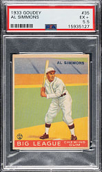 1933 R319 Goudey #35 Al Simmons PSA EX+ 5.5