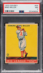 1933 R319 Goudey #59 Bing Miller PSA NM 7