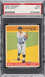 1933 R319 Goudey #70 Pete Scott PSA NM 7