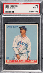 1933 R319 Goudey #78 Jack Quinn PSA NM 7