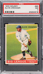 1933 R319 Goudey #95 Alvin Crowder PSA NM 7