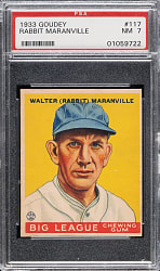1933 R319 Goudey #117 Rabbit Maranville PSA NM 7