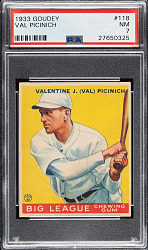 1933 R319 Goudey #118 Val Picinich PSA NM 7