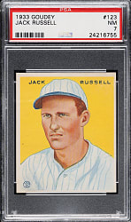1933 R319 Goudey #123 Jack Russell PSA NM 7