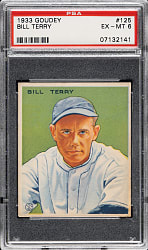 1933 R319 Goudey #125 Bill Terry PSA EX-MT 6