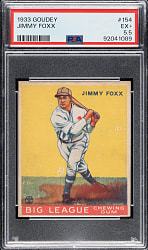 1933 R319 Goudey #154 Jimmie Foxx PSA EX+ 5.5