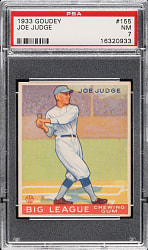1933 R319 Goudey #155 Joe Judge PSA NM 7