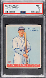 1933 R319 Goudey #164 Lloyd Waner PSA EX 5