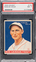 1933 R319 Goudey #173 Roscoe Holm PSA NM 7