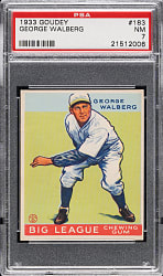1933 R319 Goudey #183 Rube Walberg PSA NM 7