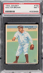 1933 R319 Goudey #192 Walter Brown PSA NM 7
