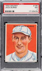 1933 R319 Goudey #198 Jack Burns PSA NM 7