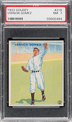 1933 R319 Goudey #216 Vernon Gomez PSA NM 7