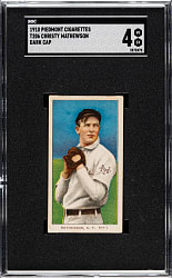1909-1911 T206 White Border Christy Mathewson Dark Cap SGC VG/EX 4