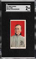 1909-1911 T206 White Border Ty Cobb Portrait Red Background SGC GOOD 2