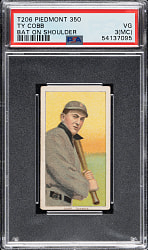 1909-1911 T206 White Border Ty Cobb Bat On Shoulder PSA VG 3 (MC)