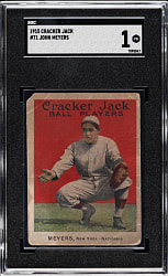 1915 E145 Cracker Jack #71 John Meyers SGC POOR 1