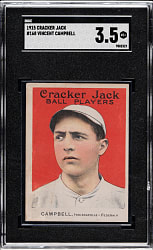 1915 E145 Cracker Jack #168 Vincent Campbell SGC VG+ 3.5