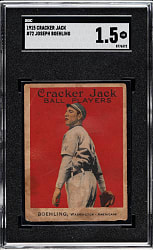 1915 E145 Cracker Jack #72 Joseph Boehling SGC FAIR 1.5