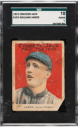 1915 E145 Cracker Jack #153 William James SGC POOR 10
