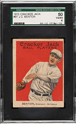 1915 E145 Cracker Jack #97 J. C. Benton SGC VG/EX 50