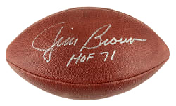 Jim Brown Signed Football with "HOF 71" Inscription - SGC