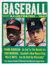 Spring 1967 Baseball Illustrated Signed by Mickey Mantle and Frank Robinson - JSA