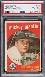 1959 Topps #10 Mickey Mantle PSA VG-EX 4