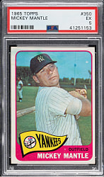 1965 Topps #350 Mickey Mantle PSA EX 5
