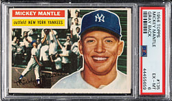 1956 Topps #135 Mickey Mantle Gray Back PSA EX-MT 6